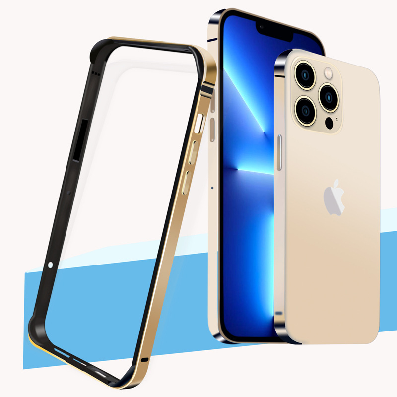 Aluminum Frame Metal Bumper Slim Case For iPhone 15 Pro Max Armor with Soft Inner Bumper Raised Edge Protection For iPhone 15 Plus For iPhone 14 Pro Max 13 Pro Max 12 Pro Max Cover. 