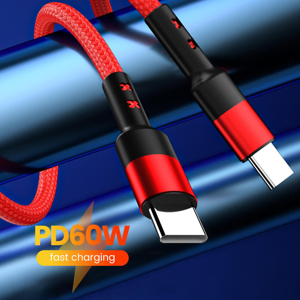 0.3M Short Cable PD 60W Type C Cable USB C TO USB C Fast Charging Data Cord for iPhone 15 Xiaomi Power Bank Portable Charge Wire. 