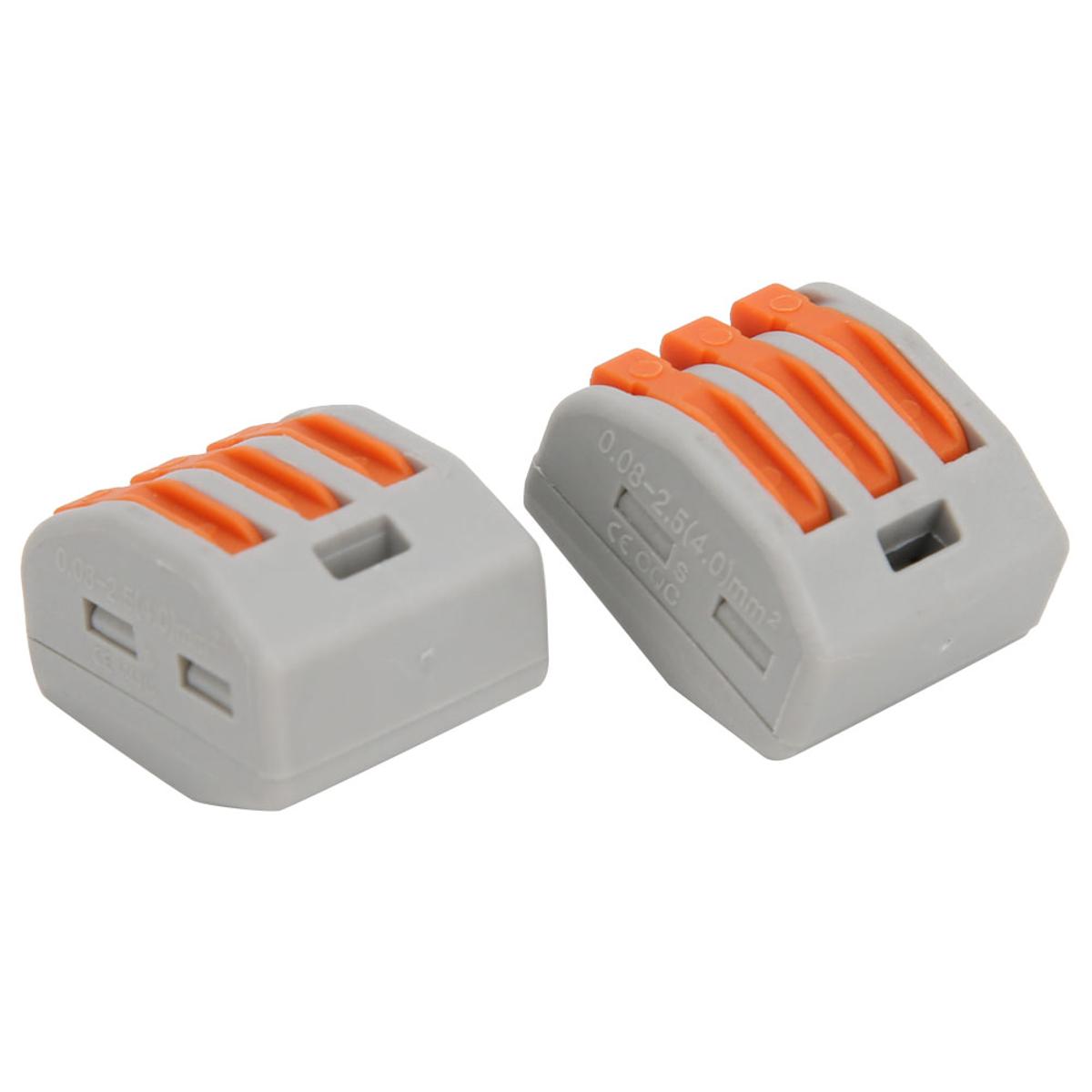 15 Pcs PCT-213 Connector Spring Terminal Block 3 Way Cable
