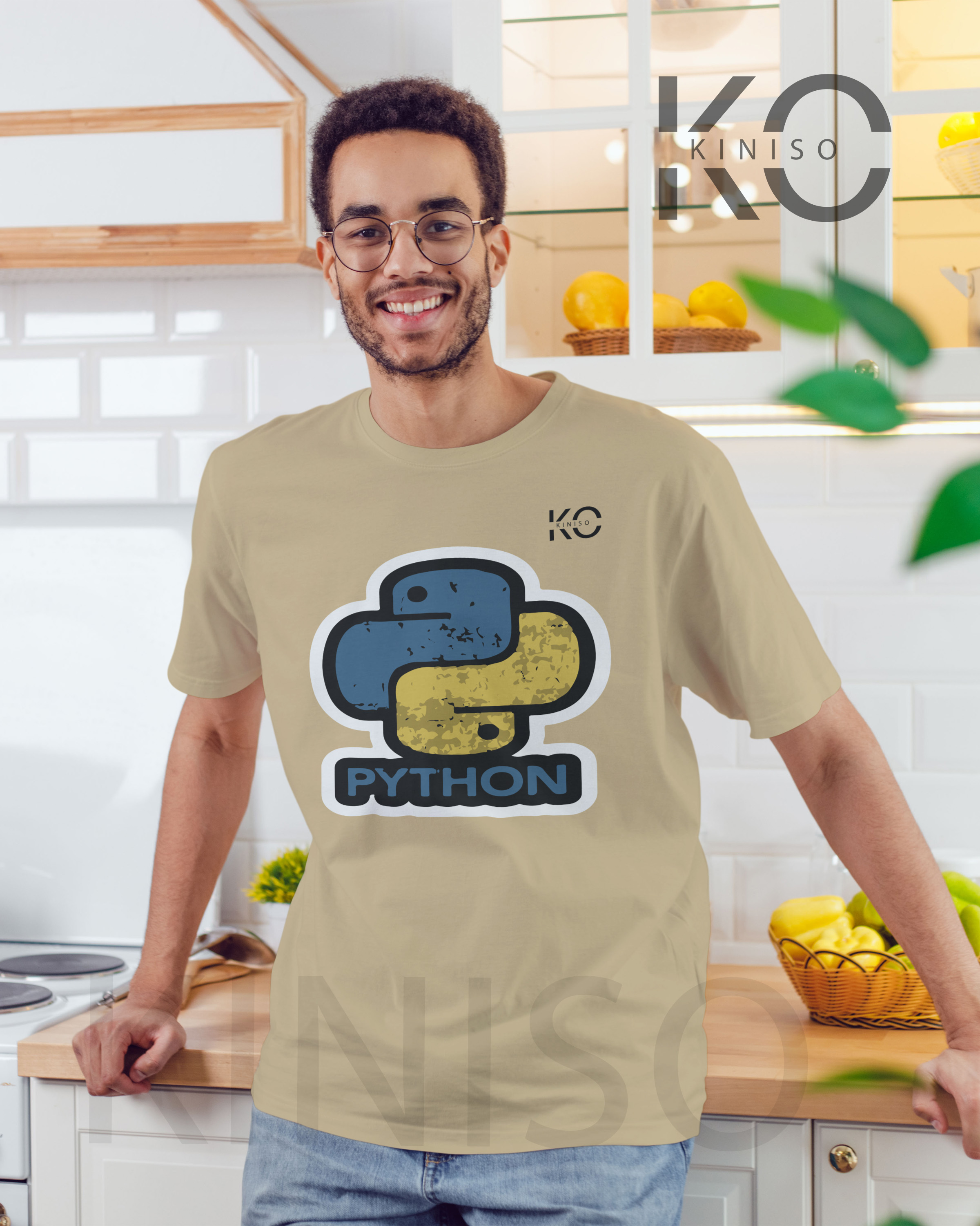 Geek Tshirt - Python logo - tech tee shirt for MALE in DHAKA by KINISO. 