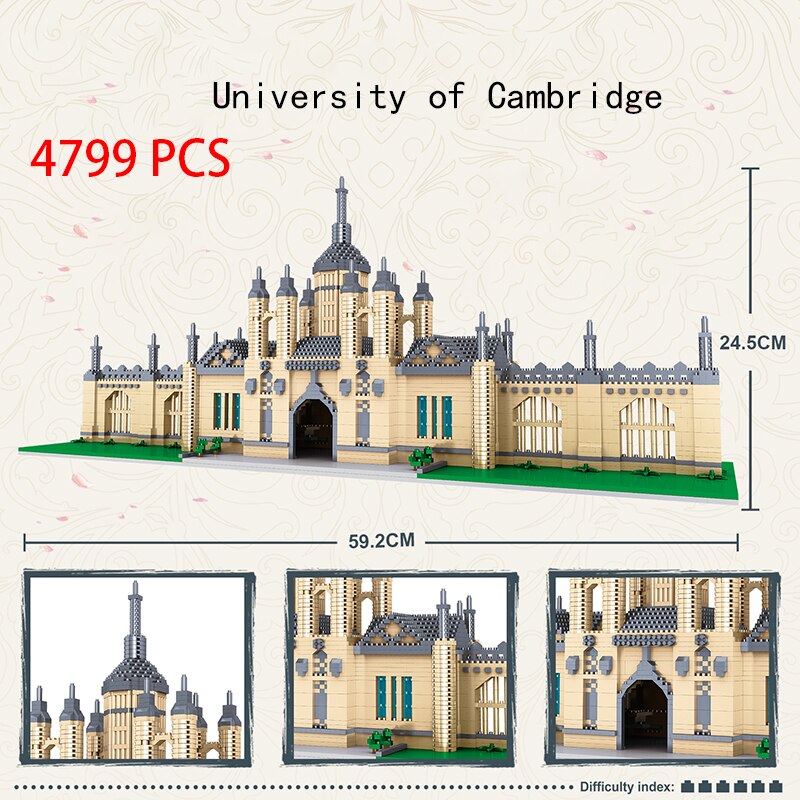 Famous Harvard University of Cambridge Architecture Micro Building Block Brick MIT Oxford Tokyo Institute Technology College. 
