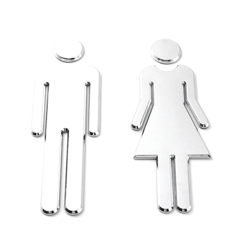 Toilet Door Sign Man Woman Toilet Sign Door Decoration Self-Adhesive Bathroom 12 cm High