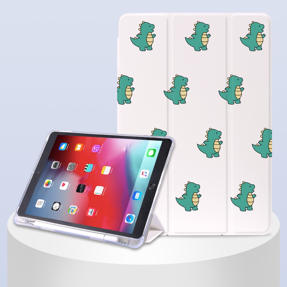 【happy one】Dinosaur Cute Case iPad Pro 11 Case 2020 Mini 5 4 Cover With Pencil Holder For iPad 8th Funda iPad Air 4 Air 2 3. 