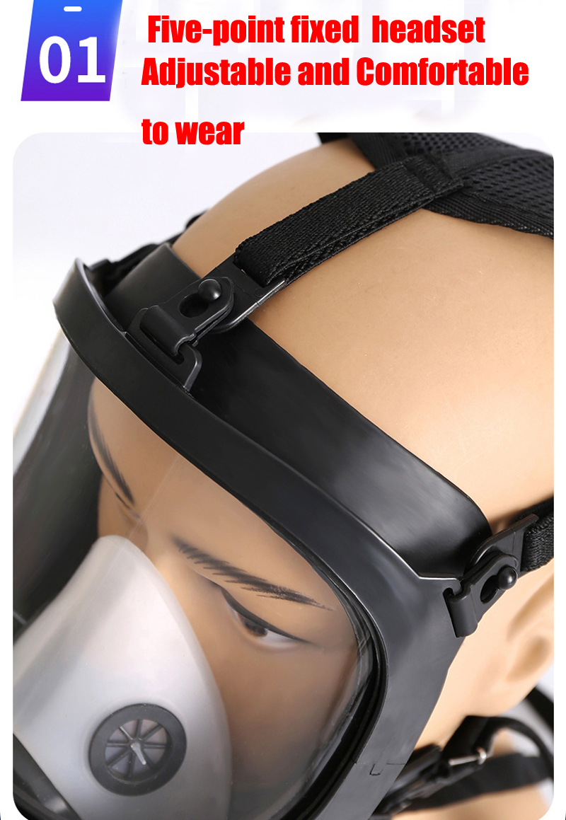 MF14 Type Full Face Gas Mask Spray Paint Chemical Pesticide Anti-Formaldehyde Protective Respirator Large Wide Field Of View. 