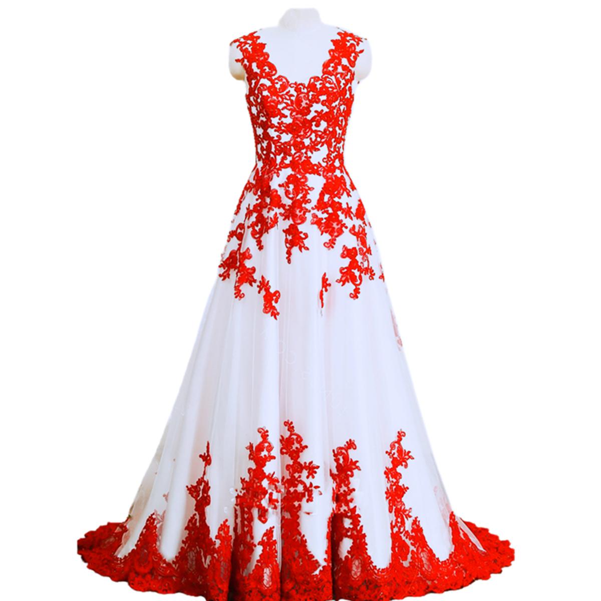 wedding dresses floral lace Ruched Flower Lace Tea Length Wedding Dress main image 0