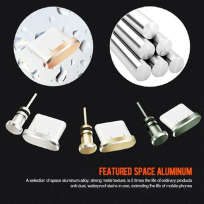 Universal Anti Dust Plug Set USB Type-C Port And 3.5mm Earphone Jack Plug For Mobile Smartphone - Effortless Usage. 