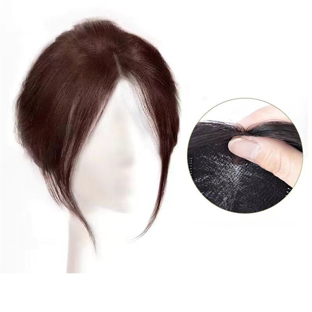 Women Lazy Style Curly Middle Parted Bangs Wig Natural Invisible Fake