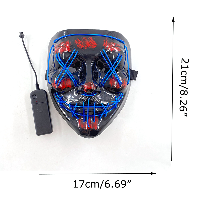 10 Color optional horror killer cosplay Masks led light up mask Halloween Party Light Props haunted house masquerade masks decor. 
