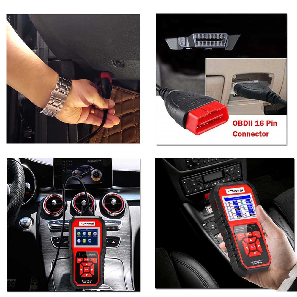 KONNWEI KW850 Car Diagnostic Scanner Tool OBD 2 Automatic Scanner Check Ene OBDII Code Reader Suprt 9 Different Languages. 