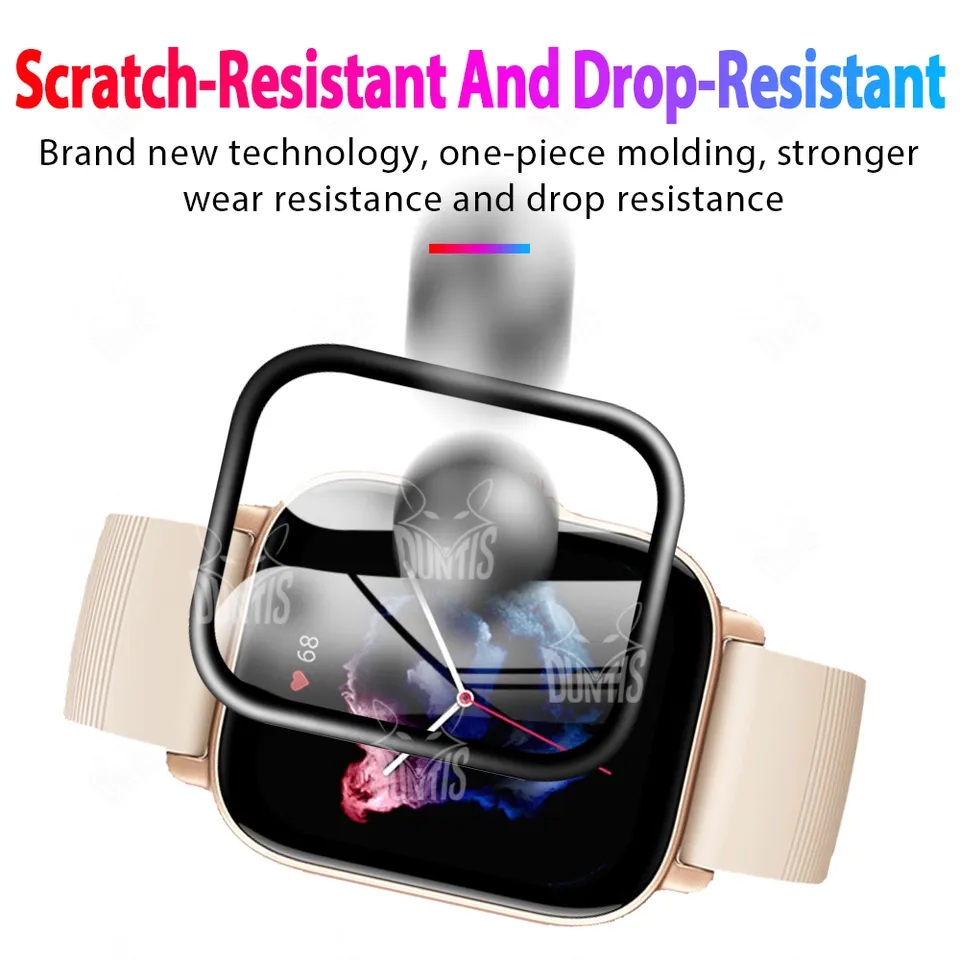 For Amazfit GTS 3 - Screen Protector Plastic 3d Film For Smart Watch HD Clear Curved Edge Full Protective (Not Glass). 