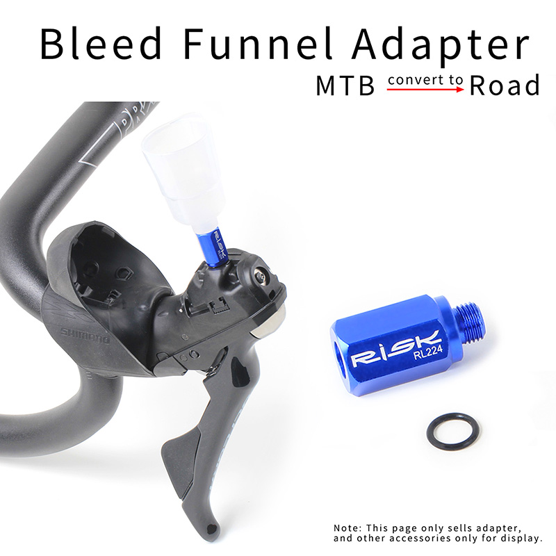 RL224 Convert To Road Hydraulic Disc Brake Bicycle Bike Bleed Funnel Adapter. 