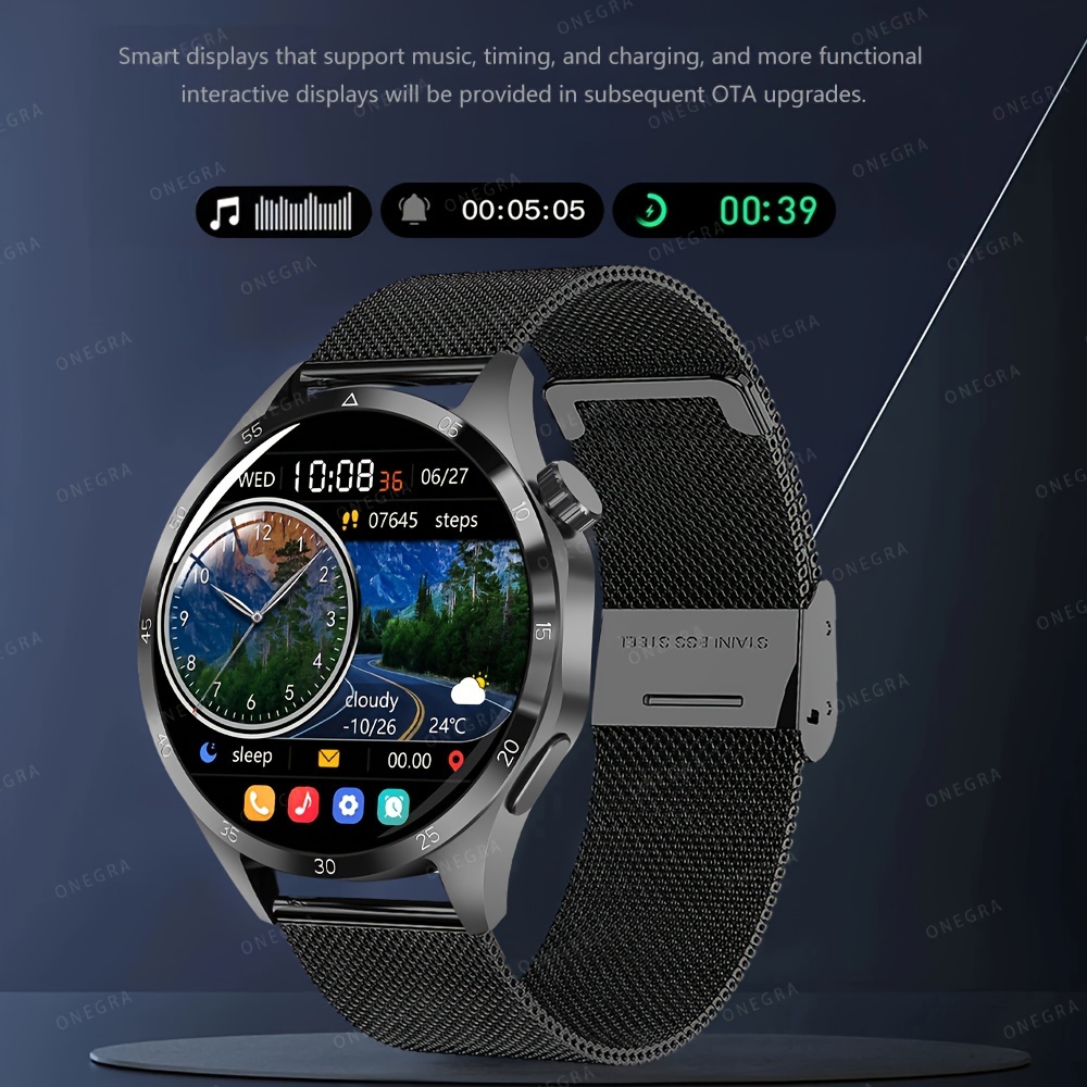 Valentine's Essential: ONEGRA GT4 Pro Smartwatch - Waterproof, Wireless Charging, HD Call & Fitness Tracker for the Active Man. 