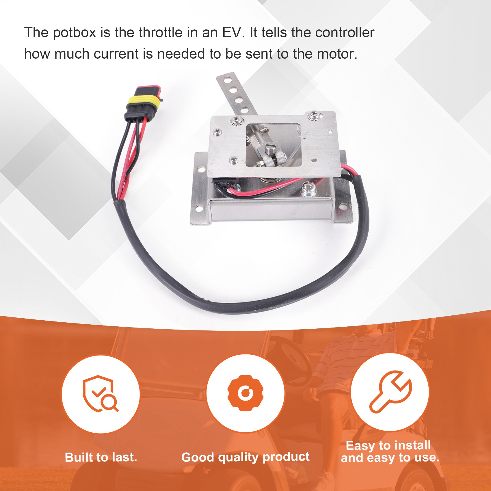 Throttle PB-6 Type 0-5K for Curtis PB 8 Type Golf Cart Potentiometer. 