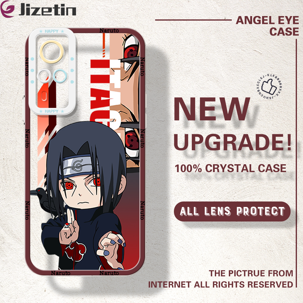 Jizetin for Vivo Y51 / Y53S 4G / Y31 / Y51A 2021 Back Cover Crystal Transparent Cartoon Naruto Soft Full Camera Cover Protection Phone Cases