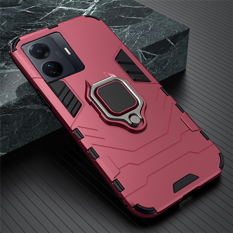 Phone case Vivo iqoo Z6 Pro Shockproof Armor Stand with Holder Car adsorb Ring Back cover Vivo iqoo Z6 Pro case. 