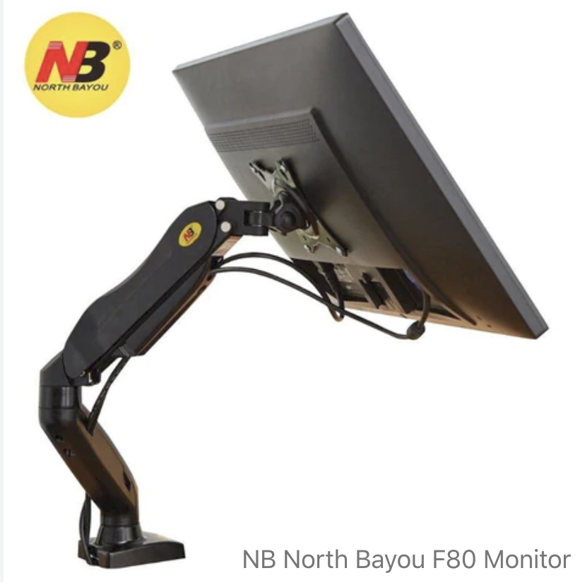 NB F80 North Bayou Monitor Desk Mount Stand Full Motion Swivel Monitor Arm with Gas Spring for 17-30'' Computer Monitors (Within 4.4lbs to 19.8lbs)