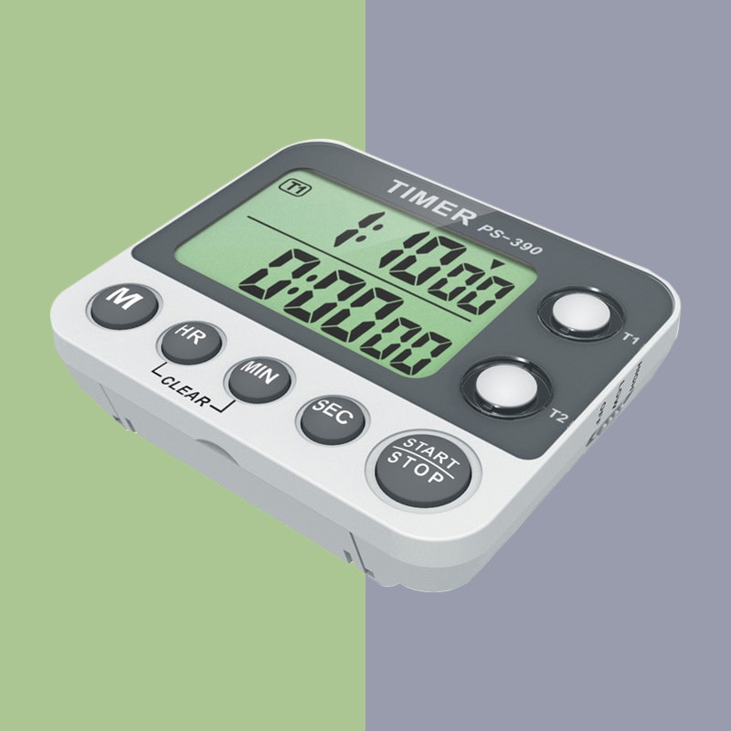 Luxury 1/100 centisecond Timer Stopwatch Kitchen Cooking Timer Portable Digital Electronic 2Group Countdown Alarm Clock Reminder. 