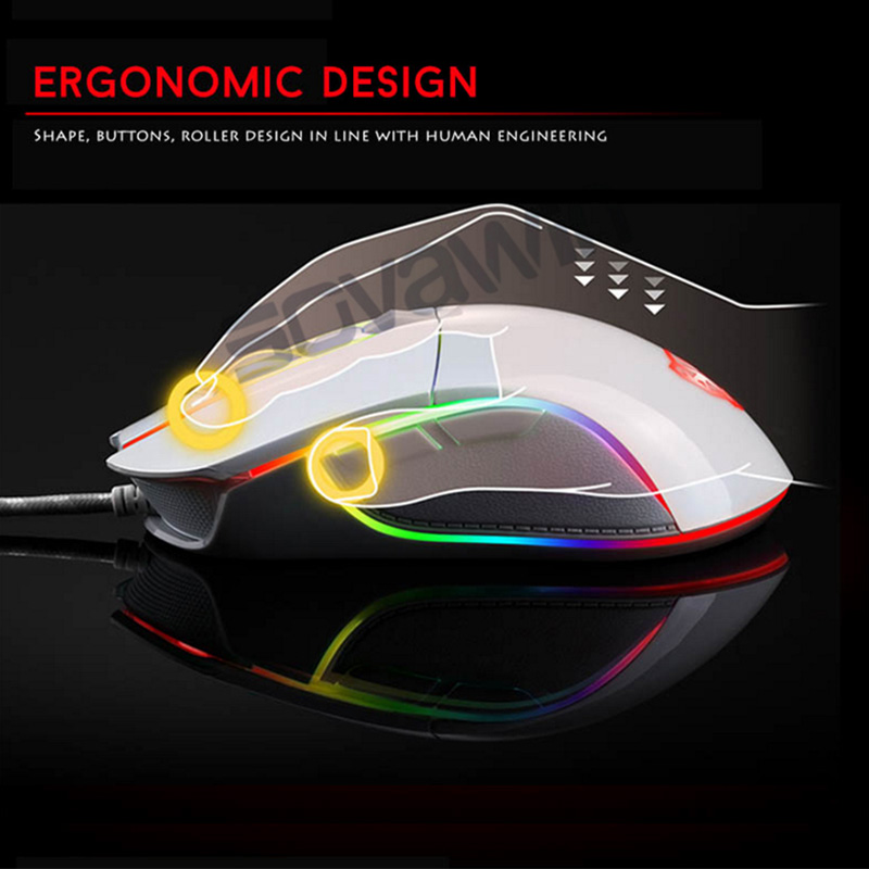 Motospeed V30 RGB Gaming Mouse Gamer Programming 3500DPI USB Computer Wried Optical Mice Backlit Breathing LED for PC Laptop Gam. 