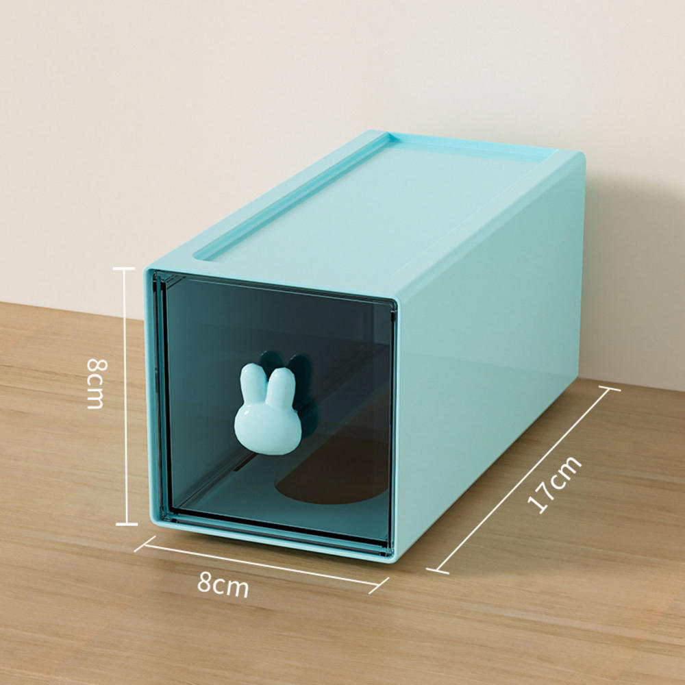 Cute Rabbit Storage Box Office Desktop Drawer Storage Box Student Transparent Stationery And Sundry Shelf - Vintage Choice