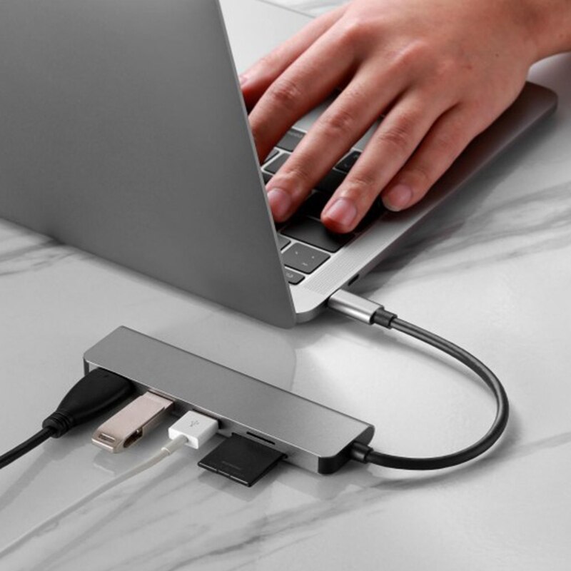 【VisioN Shop】Type-C USB Hub Expander Adapter USB3.0 Dockin. 