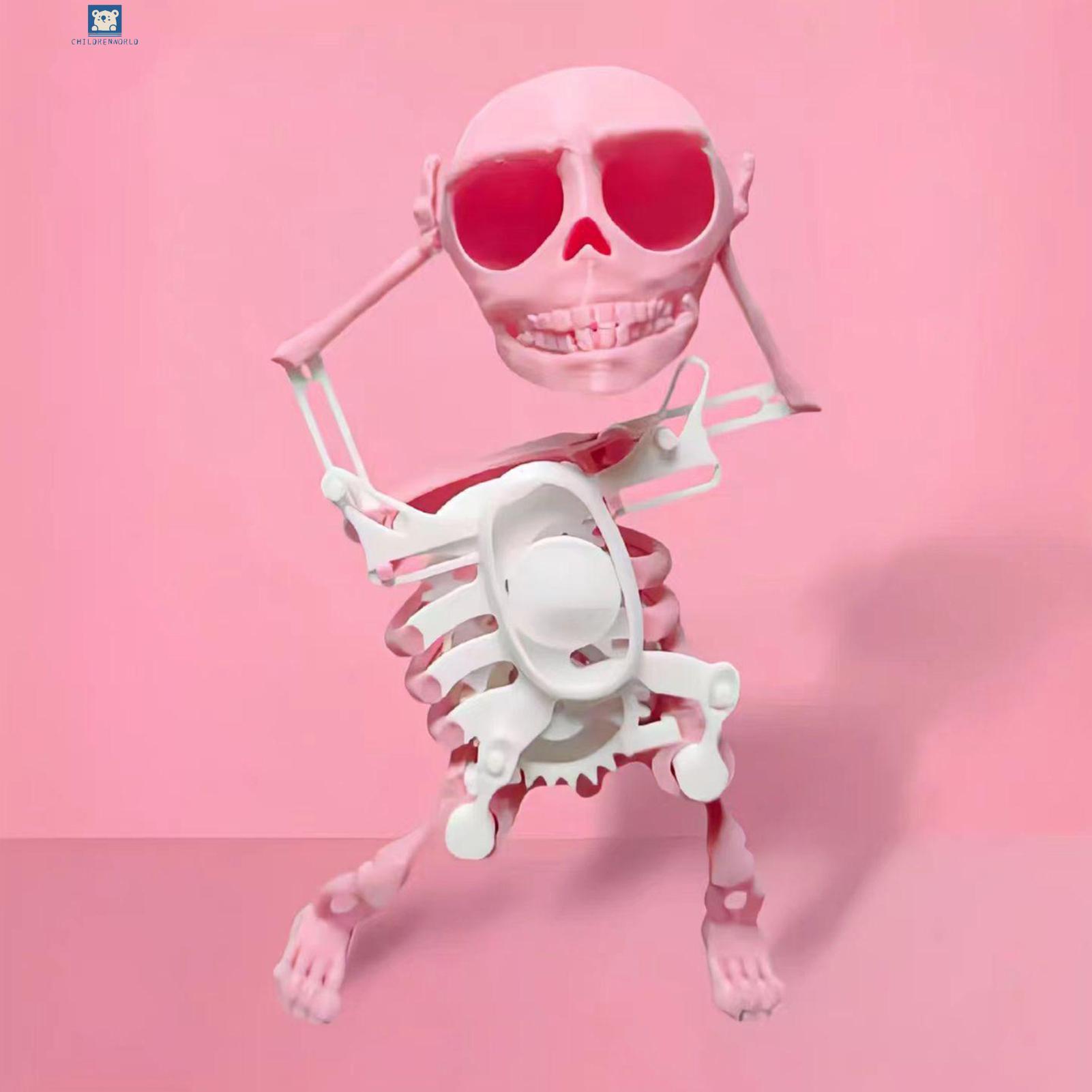 Childrenworld Skeleton Shape Toy Mini 3d Print Dancing Skeleton Toy Fun Clockwork Gift for Kids No Battery Needed Southeast Asian Buyers' Favorite Wind-up Skeleton Toy. 