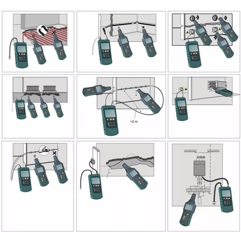 MS6818 Professional LCD Cable Tester Wire Tracker Metal Pipe Locator Detector Line Finder Tracer Checker Voltage 12-400V. 