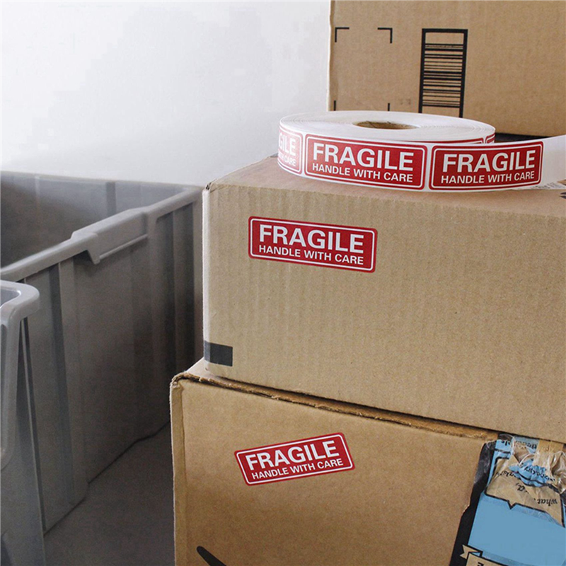 4 Roll/500Pcs Fragile Stickers - Fragile Handle with Care Labels - for Moving, Shipping, Mailing. 