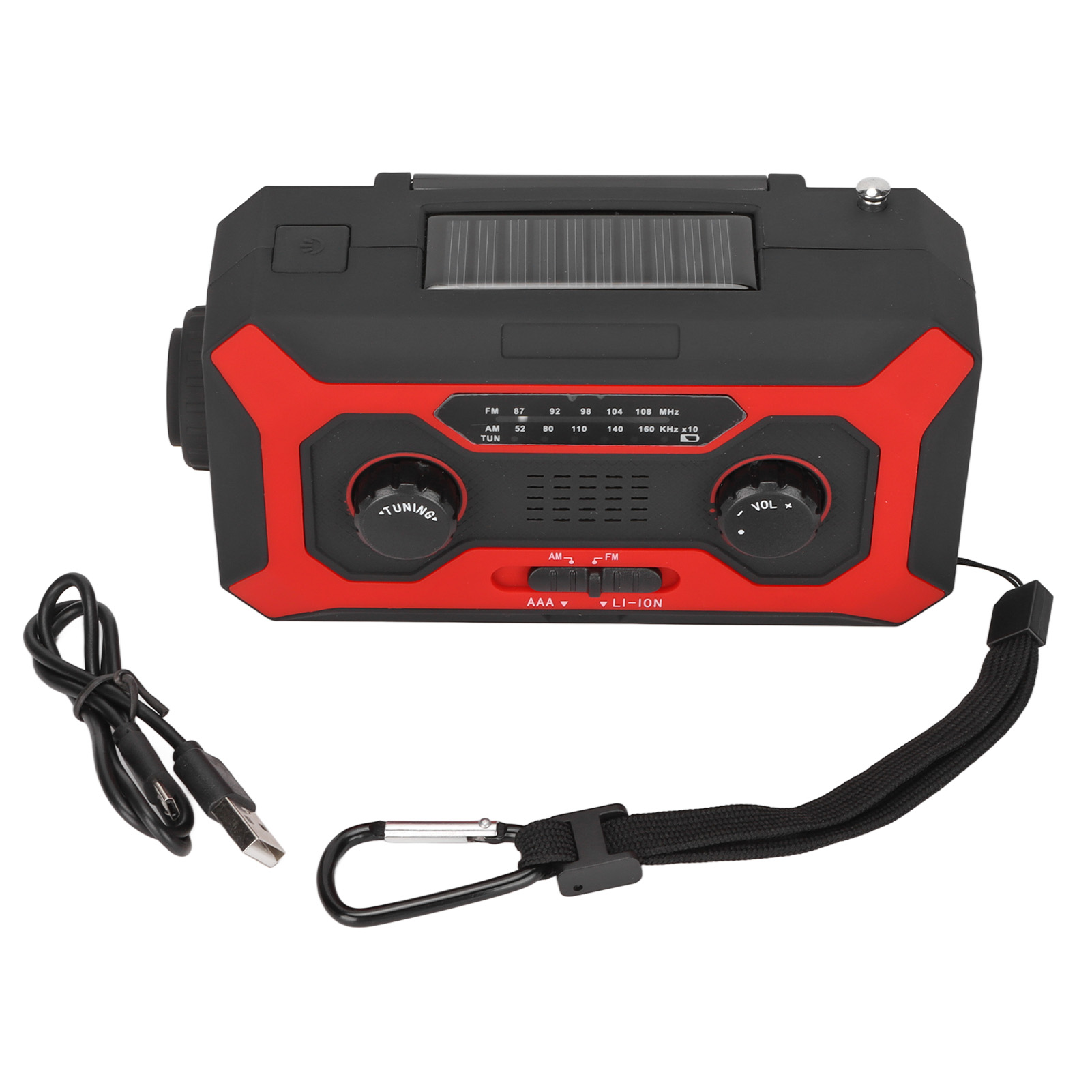 Hand Crank Flashlight Radio Waterproof 5 Charging Methods Portable Multifunctional Emergency Radio with LED Flashlight EU Type. 