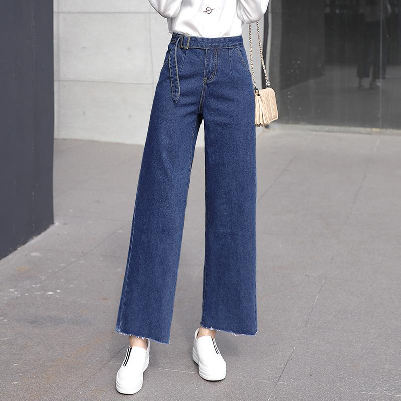 High Waist Straight Cropped Jeans Women 