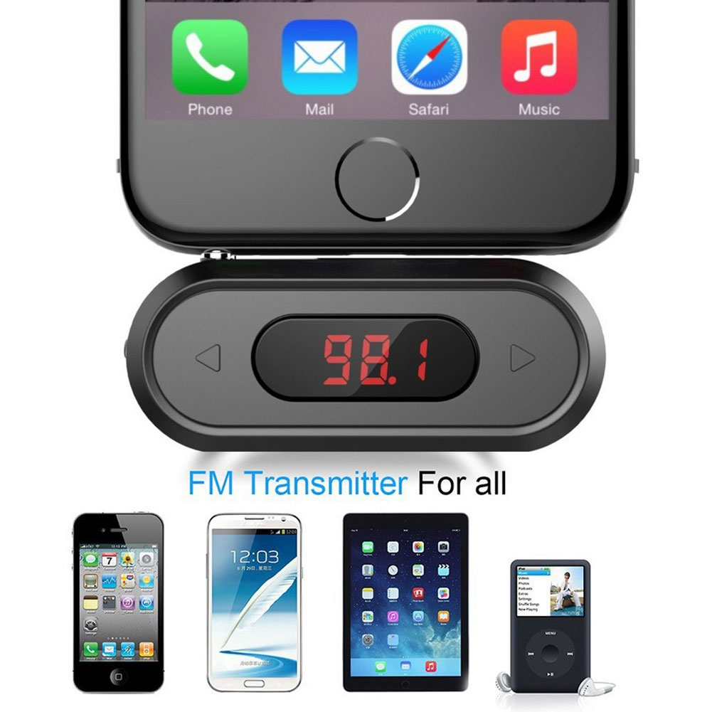 Wireless FM Tran_s_mitter FM Radio Calling Radio 3.5mm Jack Adapter for IPhone IOS Android Car Speaker Stereo Kit Car Accessories. 