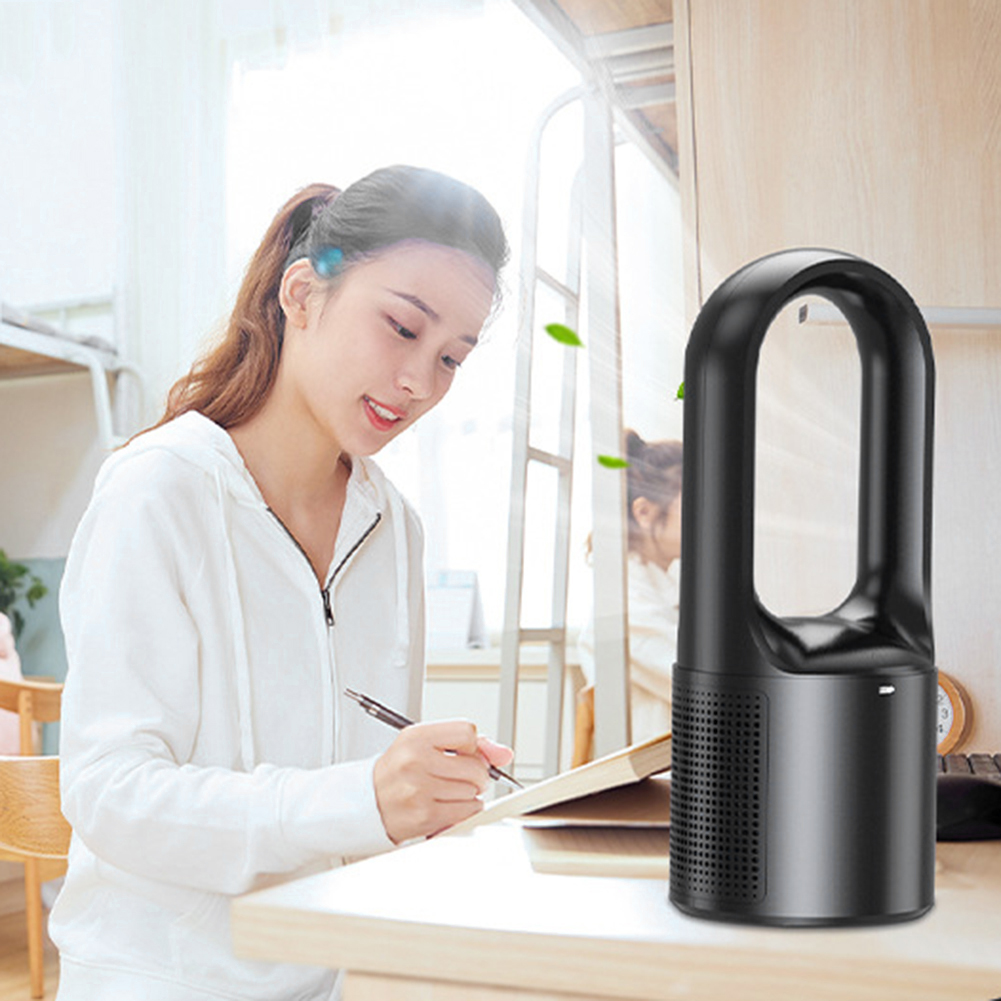 NEW Electric Bladeless Fan LED Display Desktop Fanless Blade Cooler Cooling Fan for Office Portable Silent Fan Type-C Charging. 