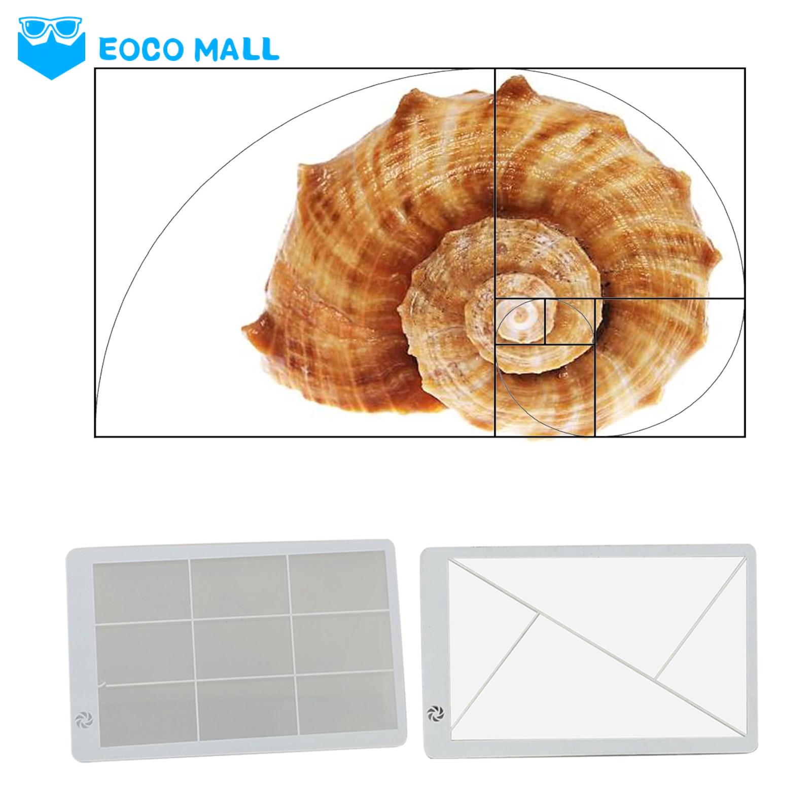 EOCO MALL Credit Card Sized Viewfinder Golden Ratio Viewfinder Ruler for Photography Drawing Portable Fibonacci Rule of Thirds Composition Tool for Artists Clear Acrylic Card Positioning Tool 3pcs Set Acrylic. 