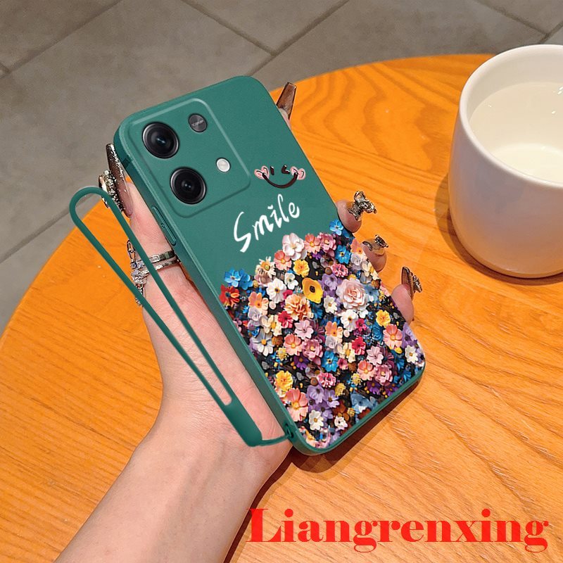 Casing Xiaomi Poco X6 Pro 5G Poco M6 Pro 4G Redmi 13C 5G Poco M6 5G back cover phone case softcase liquid silicone protector smooth shockproof bumper cover new design cartoon smile ytxsh01. 