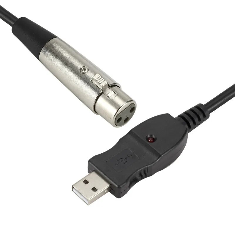 USB To XLR Adapter Male to 3 Pin XLR Female Microphone Cable Cord Connector Computer Audio Data Cable Adapter. 