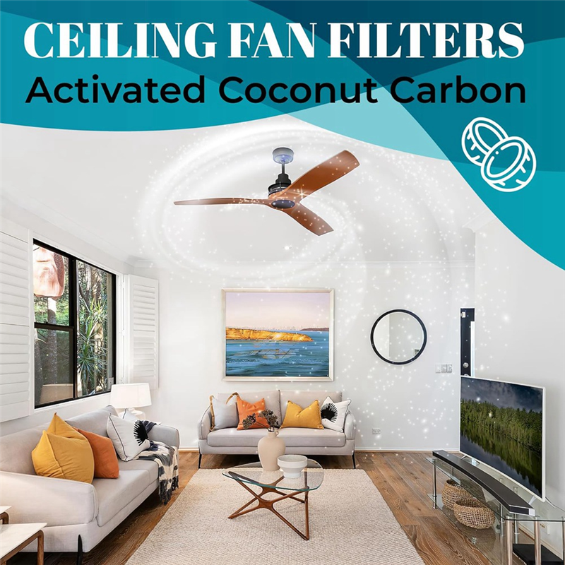 3 Pack Ceiling Fan Filter Ceiling Fan Air Filter Fan Blade Air Filter Easily Sticks on Ceiling Fan Blade Top, Invisible & Aesthetic B. 