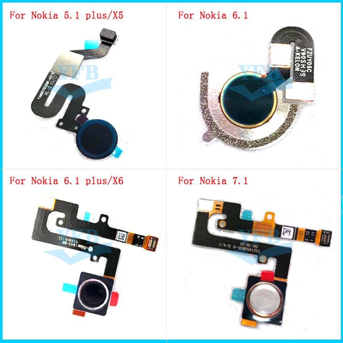 For Nokia 6.1 TA-1054 7.1 8.1 5.1 Plus X5 X6 X7 Home Button Fingerprint Menu Return Sensor Flex Cable