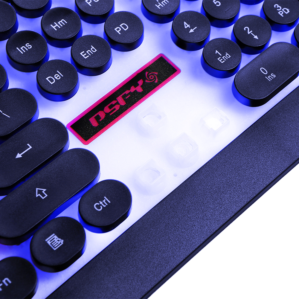 HXSJ Usb Wired Gaming Keyboard Steampunk Keyboard Backlit Retro Round Keycap Metal Panel 104 Keys For Pc Lapt-op. 