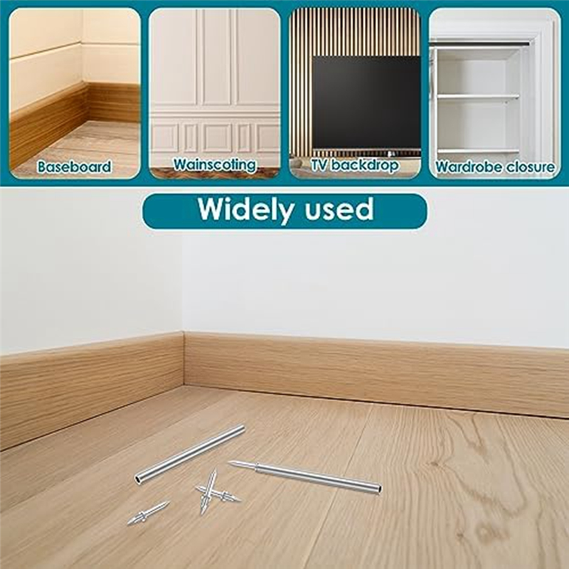 200 Pcs Double-Head Skirting Thread Seamless Nail, Hardware Nails Skirting Thread Screws Set ...