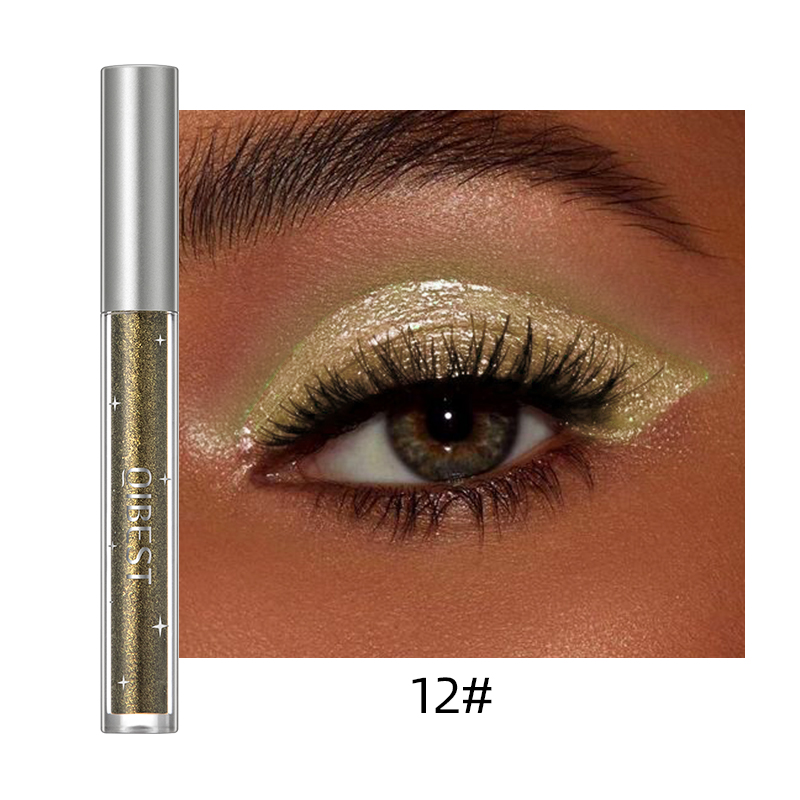 QIBEST Glitter Liquid Eyeshadow Long Lasting Pearlescent Shiny Eye Shadow Sequins Lying Silkworm Shimmer Eyes Makeup Cosmetics