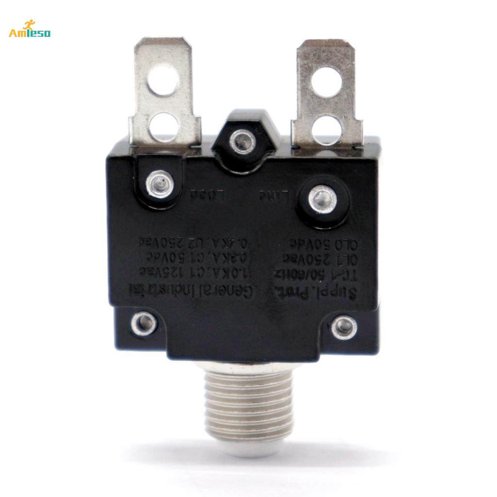 5Amp Manual Reset Thermal Circuit Breaker Overload Switch with Black Cap. 