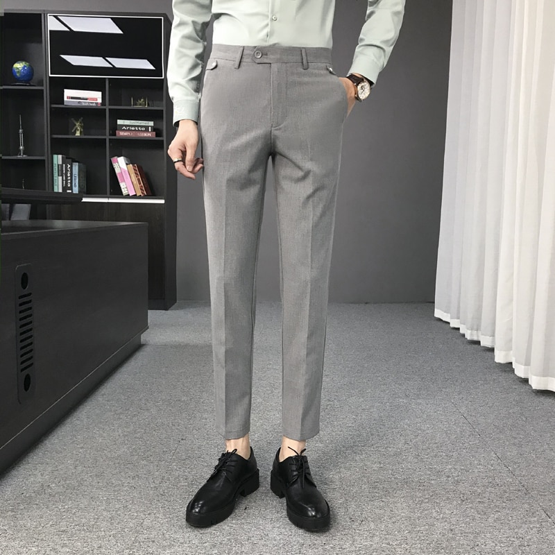 Dress Pants Men Fashion 2021 Slim Fit 