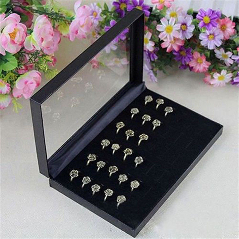 7 Slot Velvet Jewelry Rings Display Tray Earring Storage Case Box 66％以上節約
