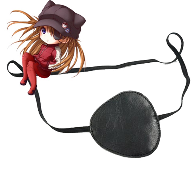 Black Butler Charles Black PU Eye Patch Evangelion Asuka Eye Mask Anime Multi-use Left and Right Eye Patch Soft PU