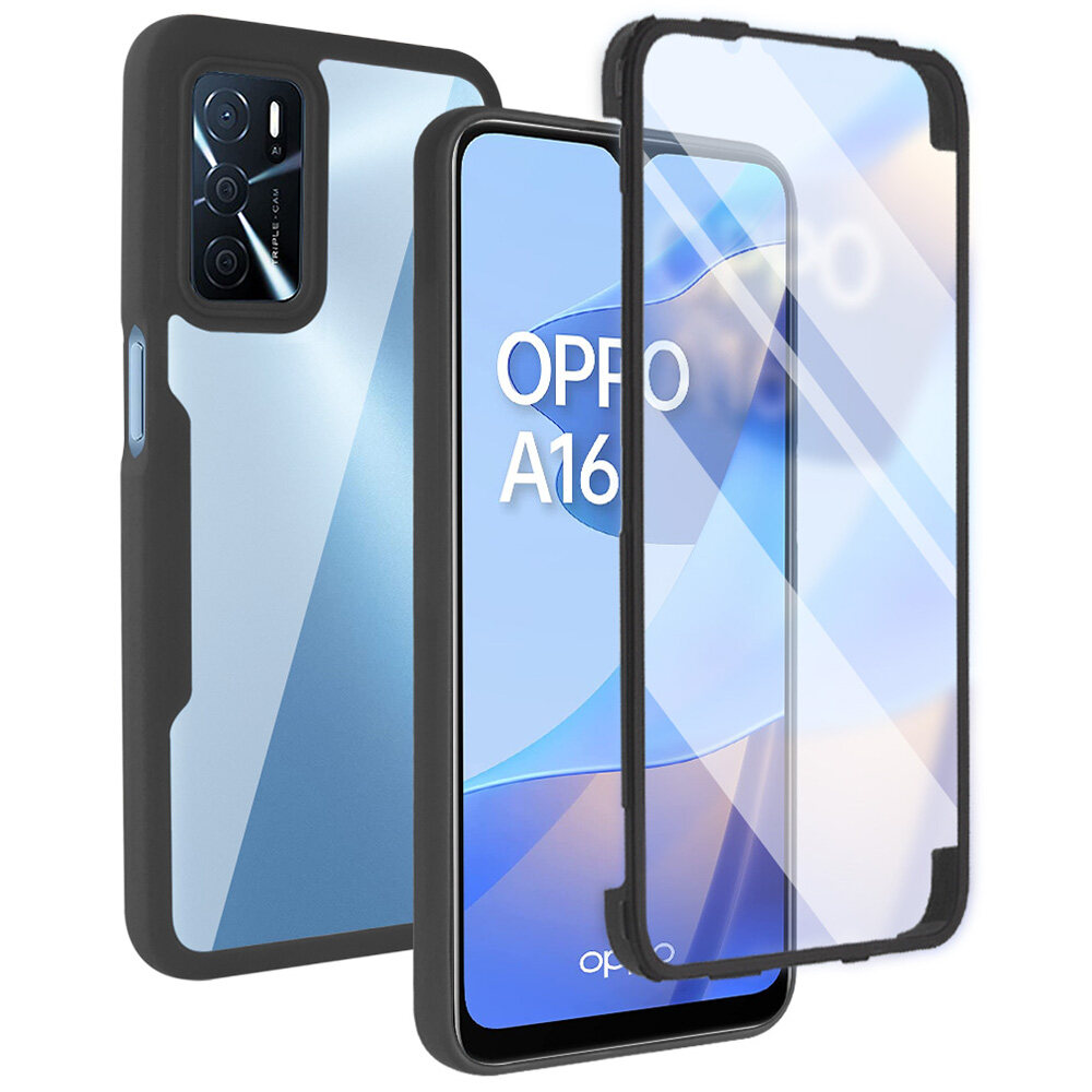 lthmy for OPPO A16/A16S/A54S/A54 4G/A55 Soft TPU Built-in Screen Protector Full body Protection Case Cover
