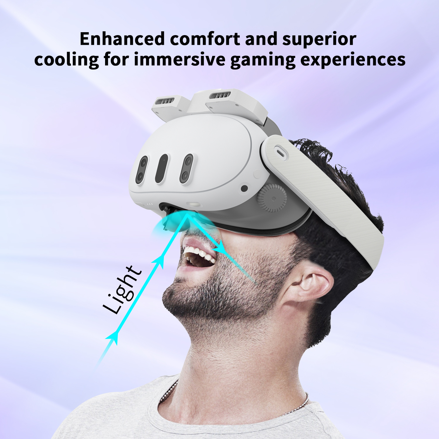 RGEEK Facial Interface Mask For Meta Quest 3 Air Circulation Face Cover With Cooling Fan VR Headset Replacement Accessories. 