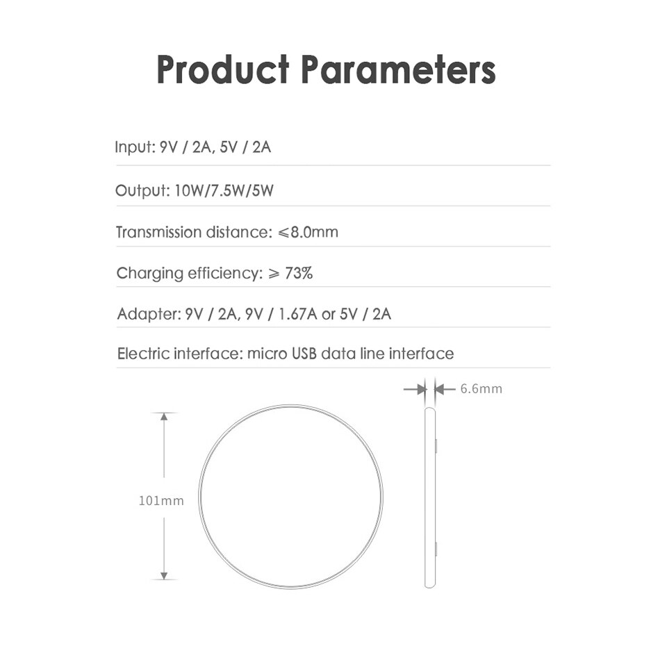 【VisioN Shop】Wireless Charger for iPhone Xs Max X XR Plus 10W Fast Charging Pad Samsung Note 9 Note 8 S10 Plus. 