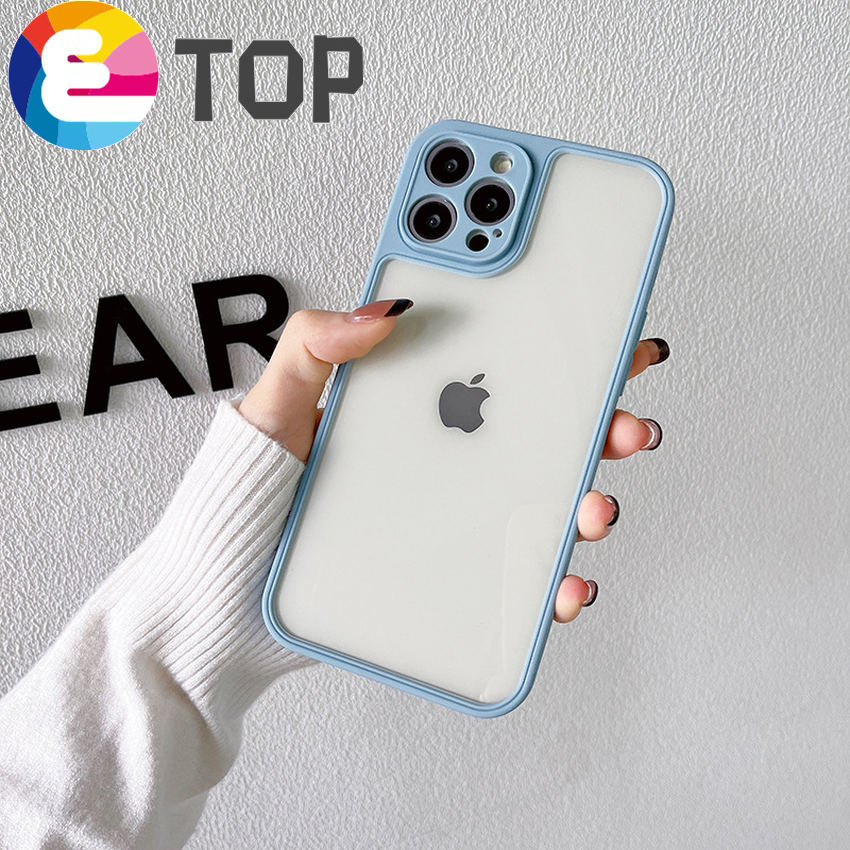 Ultra thin Soft Frame Silicone Transparent Case on For iPhone 11 12 13 Pro Max XR XSMAX Clear Back Cover Camera Protection Cases. 