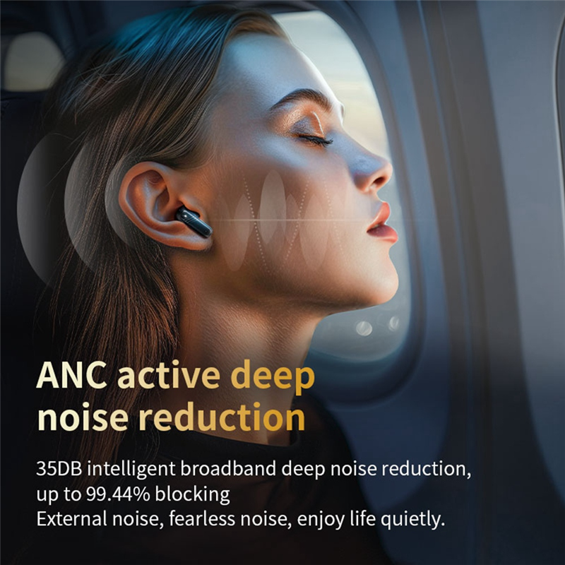 FORIDE Bluetooth V5.4 Earphone Noise Cancellation Color Screen Touch High Sound Quality Binaural ANC+ENC Bluetooth Earphone,B. 