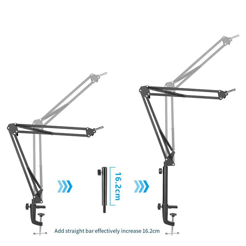 Microphone Boom Arm Extension Tube, Mic Stand Extension Riser for Microphone Suspension Boom Scissor Arm Stand Holder Easy Install Easy to Use. 