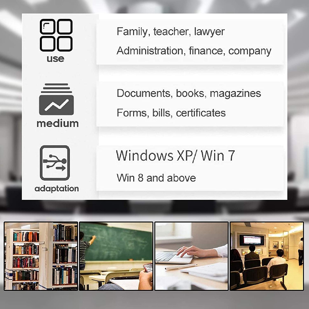 Document Camera for Teachers, Portable USB Document Camera Scanner with Stand 8MP HD A4 Format Cam Photo Scanner. 